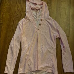 SHEIN Pink Long Sleeve Hooded Tee